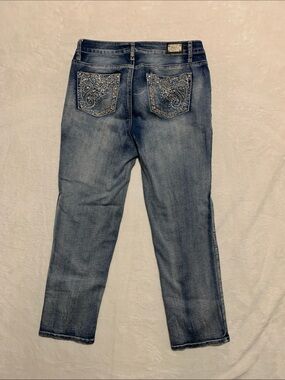 Earl Jeans  ankle gems embroidered pockets jeans 10